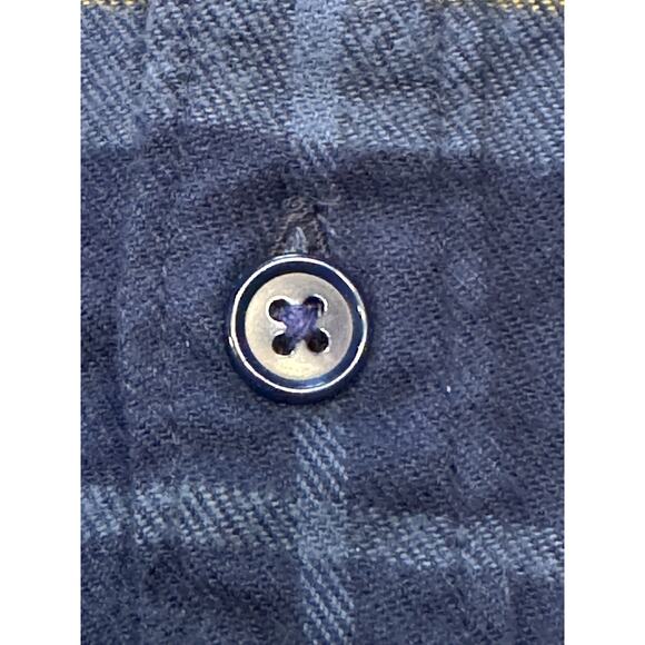 Large Bonobos Stretch Regular Fit Blue Plaid Flannel Shirt - Picture 6 of 9